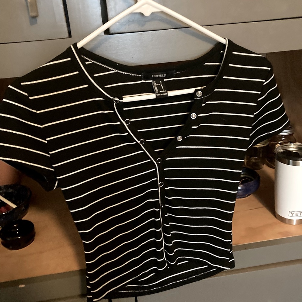 button up soft crop top